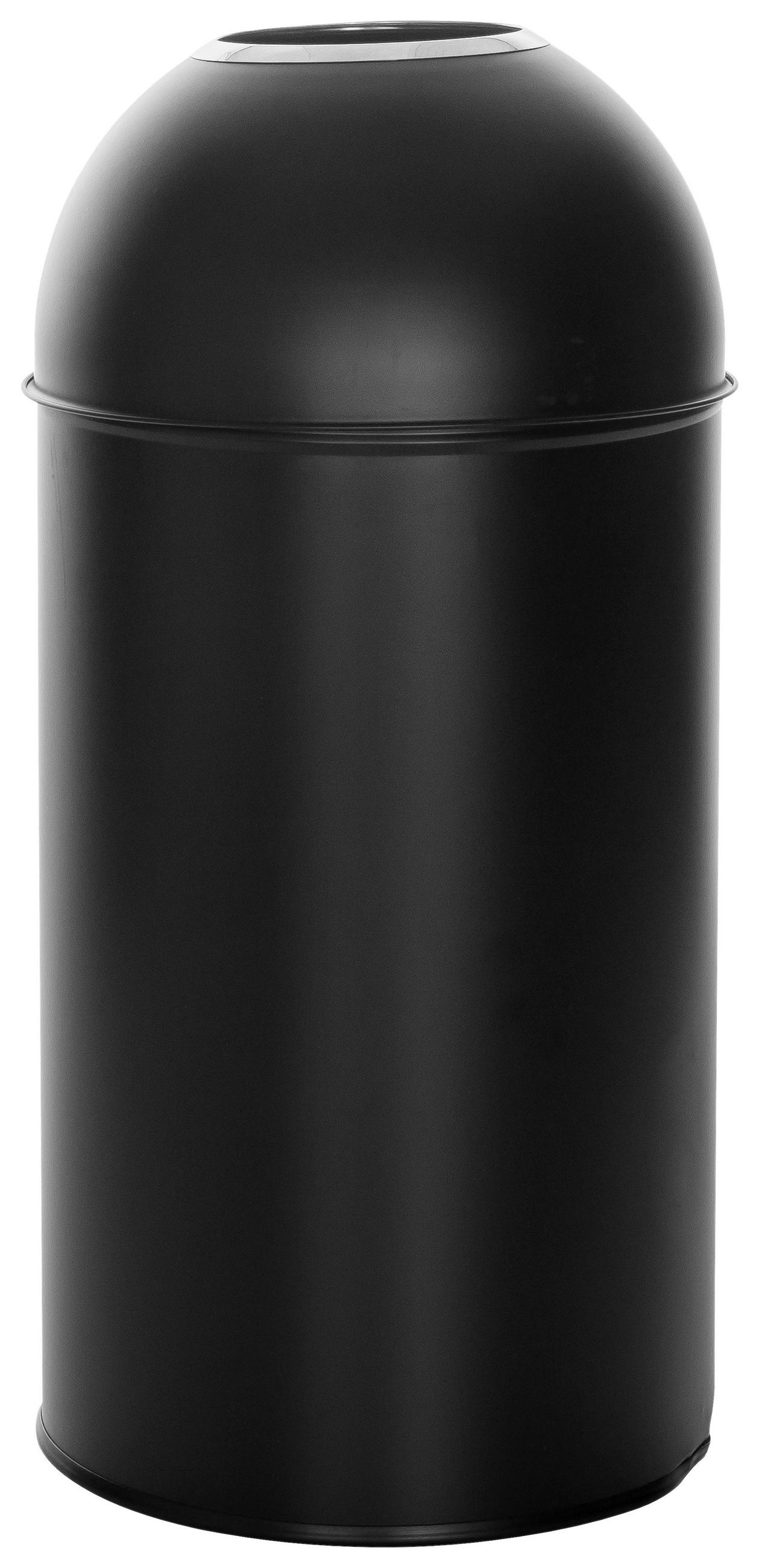 ABFALLSAMMLER 50 L  - Silberfarben/Schwarz, Basics, Metall (35,5/72/35,5cm) - MID.YOU