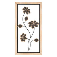 WANDDEKO  30/60/2.5 cm   - Schwarz/Naturfarben, Basics, Holzwerkstoff/Metall (30/60/2.5cm)