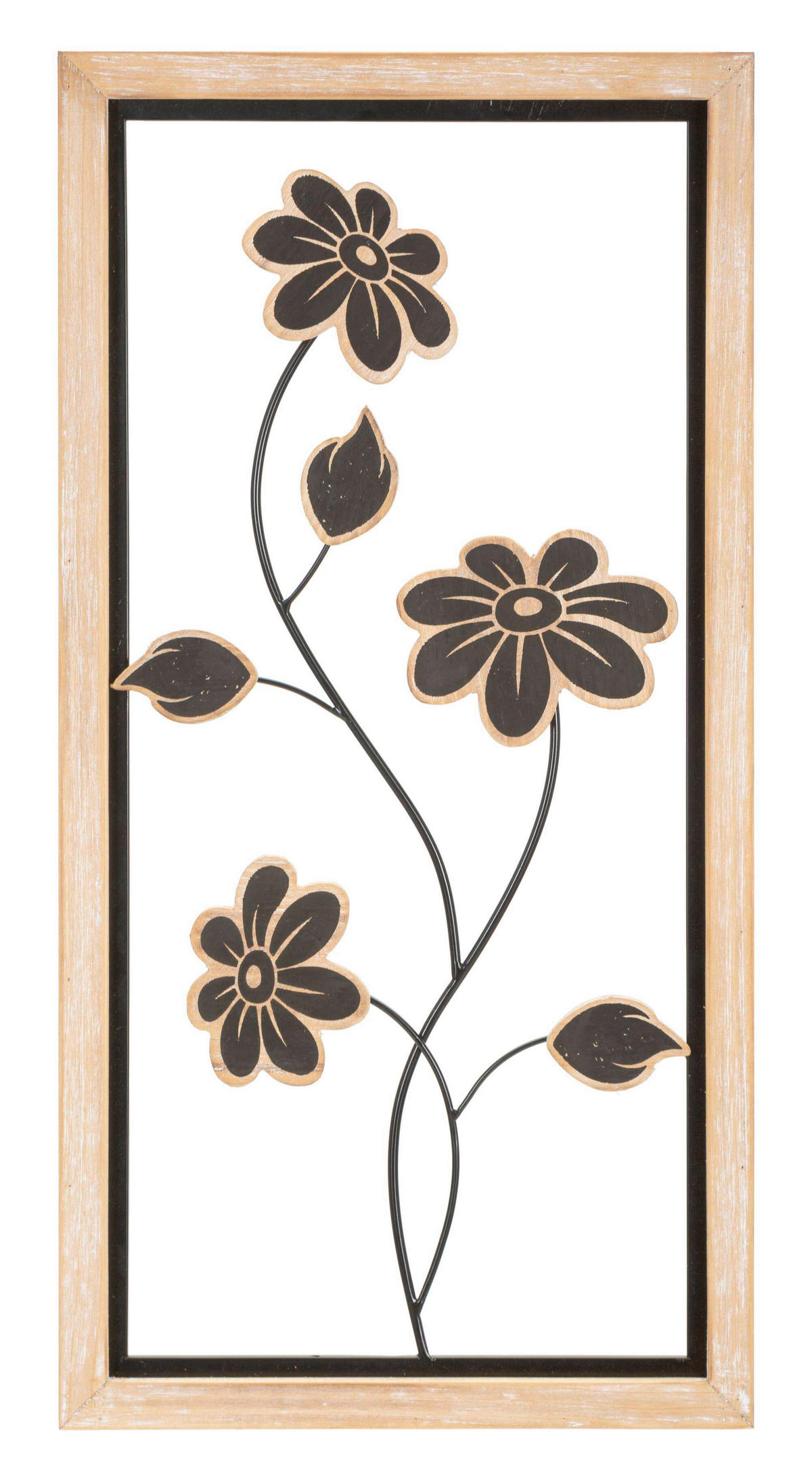WANDDEKO  30/60/2.5 cm   - Schwarz/Naturfarben, Basics, Holzwerkstoff/Metall (30/60/2.5cm)