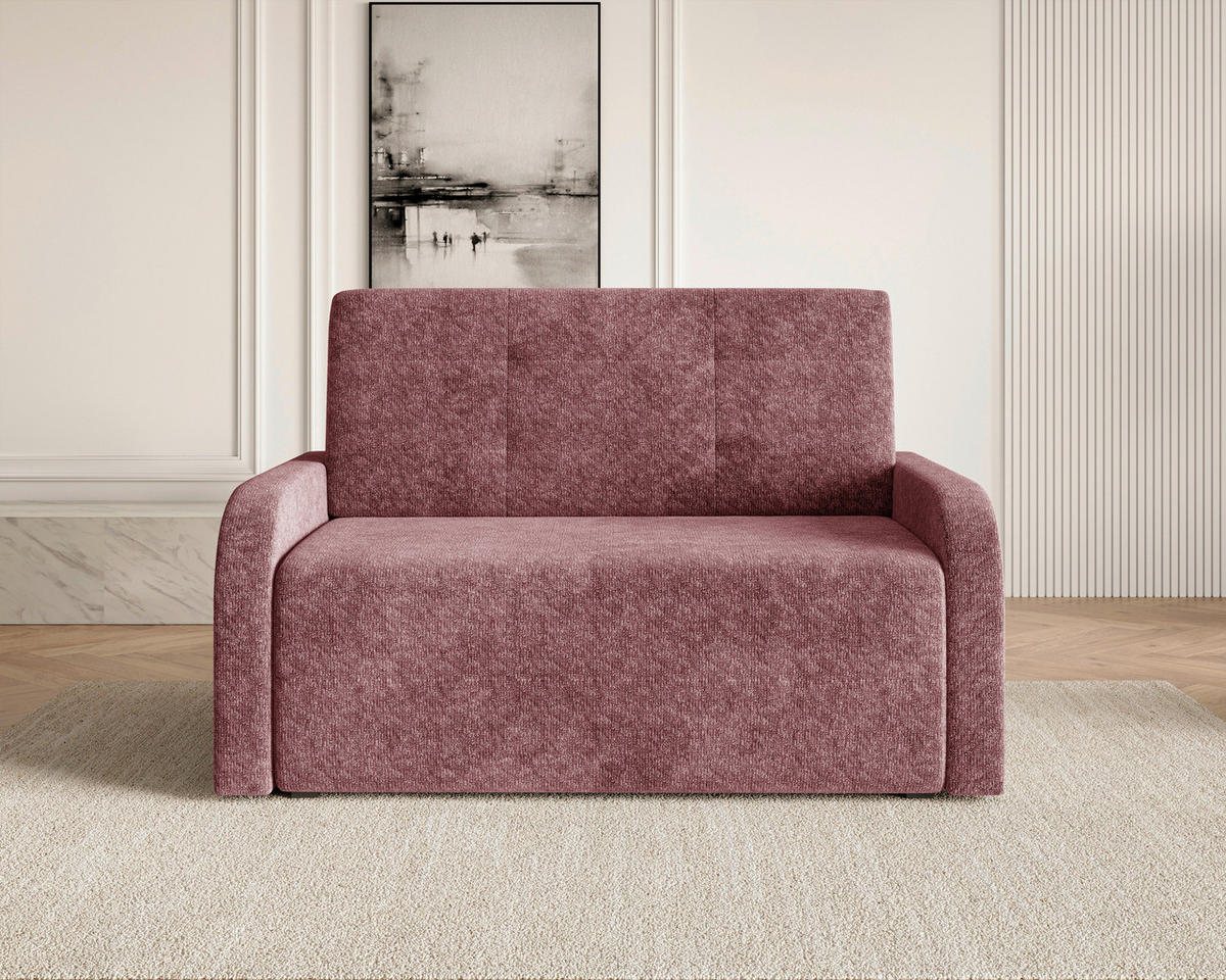 SCHLAFSOFA Chenille Beere  inkl. Bettkasten, Schlaffunktion, Rücken echt, Liegefläche im Originalstoff  - Beere/Schwarz, MODERN, Kunststoff/Textil (190/90/100cm) - Milino