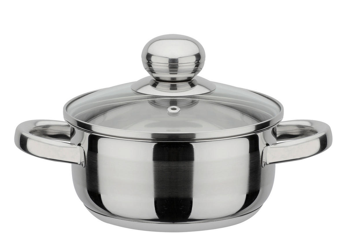 KOCHTOPFSET SILVERSTAR 5-teilig  - Klar/Edelstahlfarben, Basics, Glas/Metall - GSW