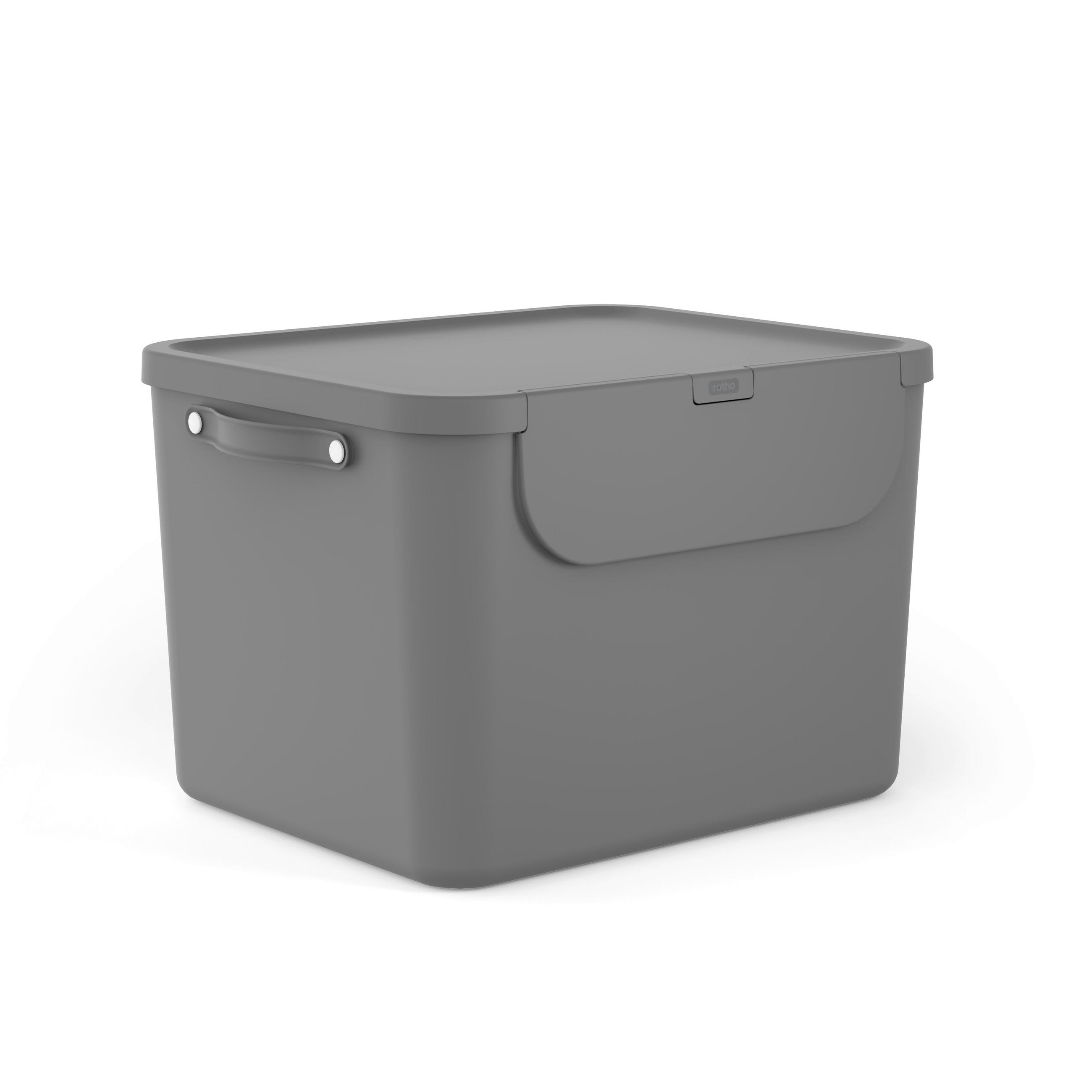 ABFALLEIMER ALBULA 55 L  - Anthrazit, Basics, Kunststoff (40,5/34/52,3cm) - Rotho