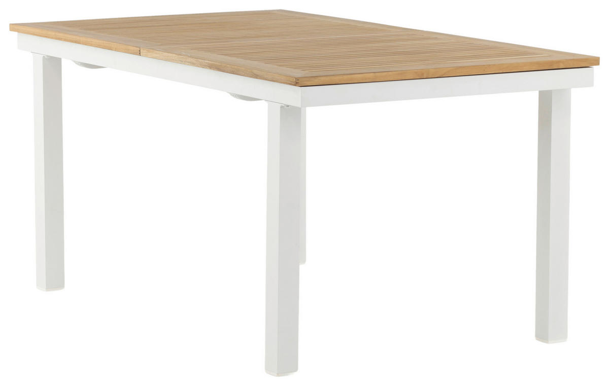 GARTENTISCH Metall Weiß rechteckig  - Weiß, KONVENTIONELL, Holz/Metall (160/90/75cm) - Gardenson