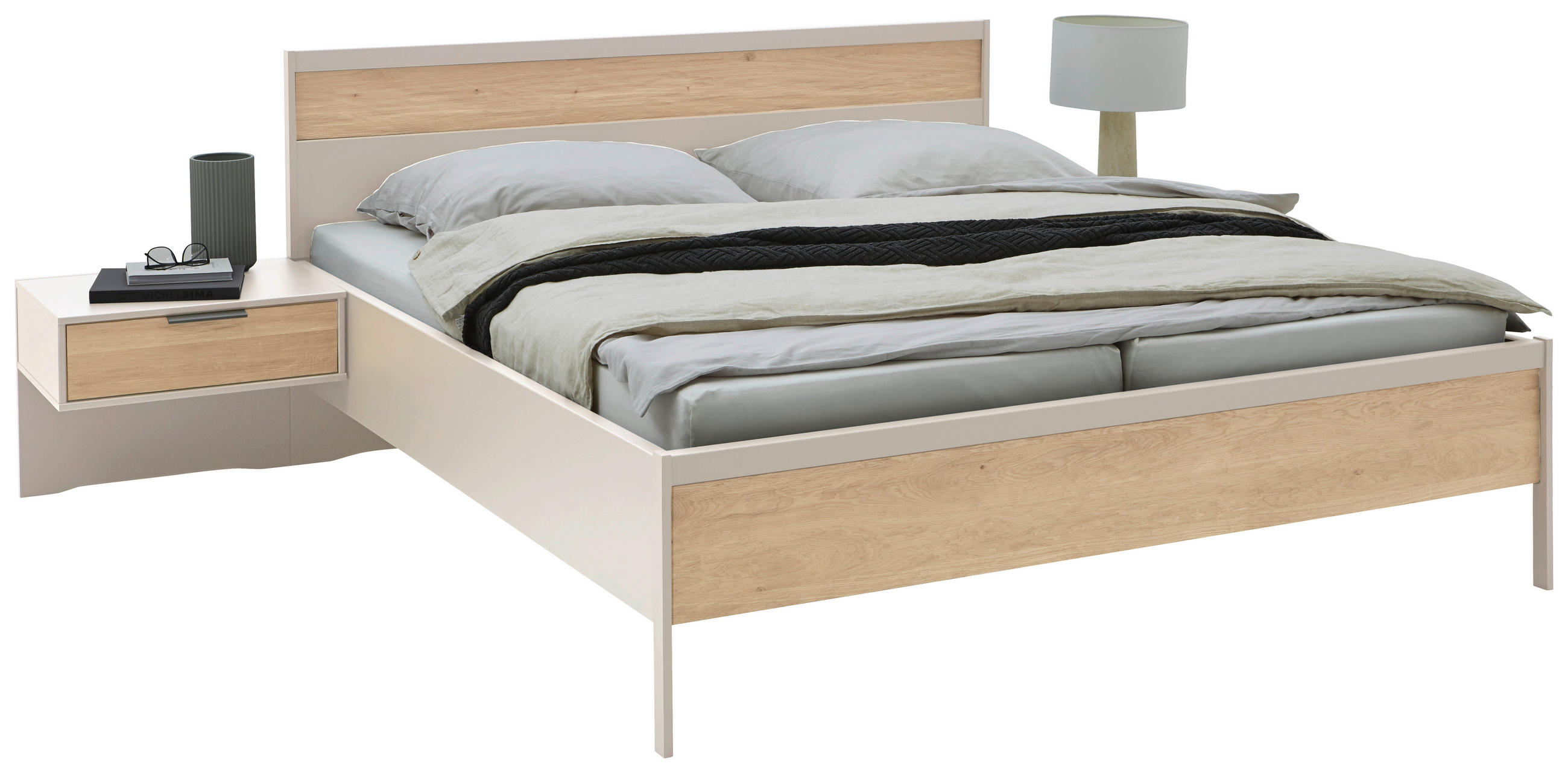 BETTANLAGE - Champagner/Eichefarben, Design, Holz/Metall (180/200cm) - Dieter Knoll
