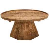 COUCHTISCH Mangoholz massiv 80/80/40 cm rund Naturfarben  - Naturfarben, Design, Holz (80/80/40cm) - Carryhome