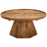 COUCHTISCH Mangoholz massiv 80/80/40 cm rund Naturfarben  - Naturfarben, Design, Holz (80/80/40cm) - Carryhome