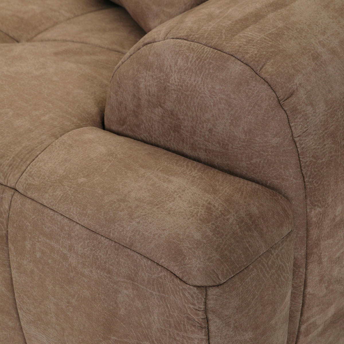 ECKSOFA Braun Lederlook  - Schwarz/Braun, KONVENTIONELL, Kunststoff/Textil (195/286cm) - Ambia Home