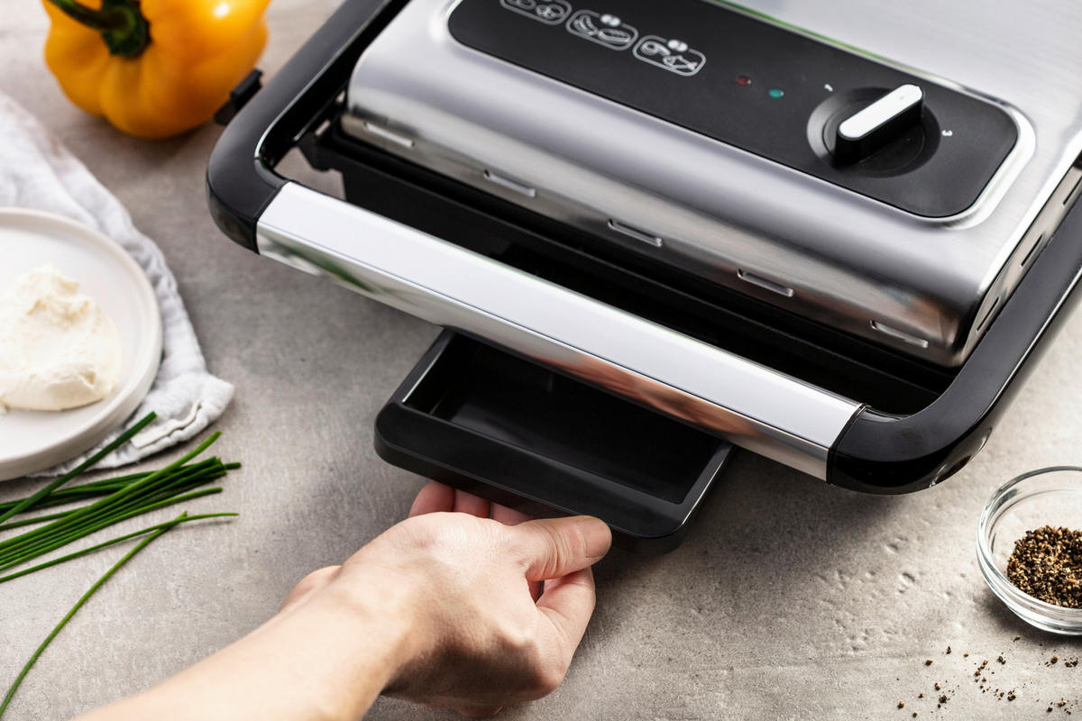 KONTAKTGRILL Inicio Adjust  - Chromfarben/Schwarz, Basics, Kunststoff/Metall (33,7/11,8cm) - Tefal