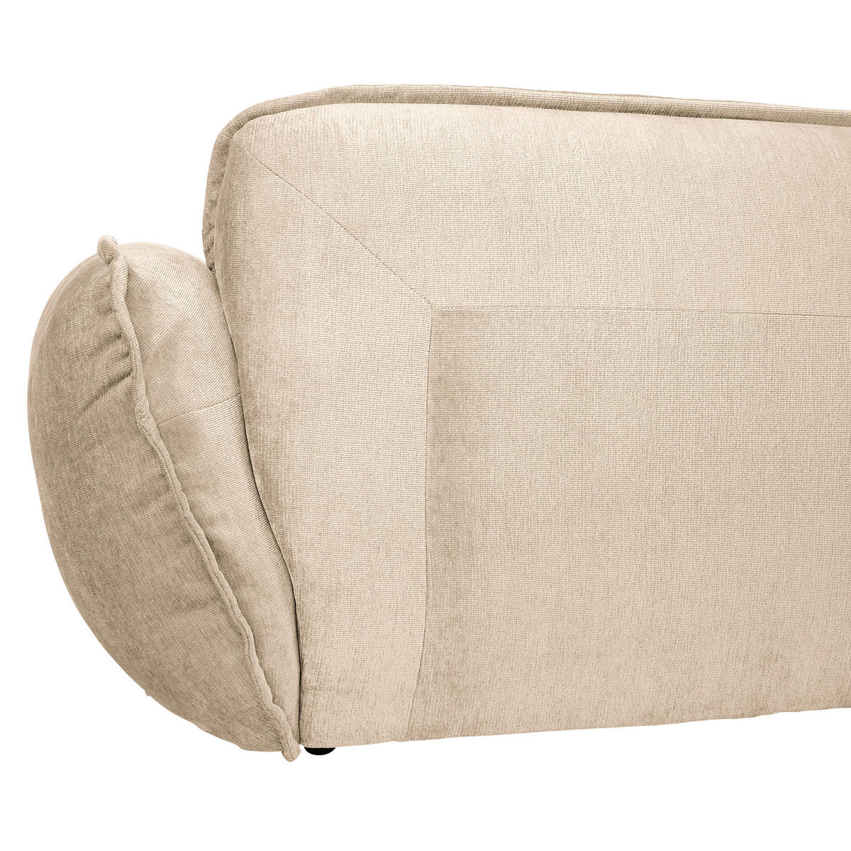 BIGSOFA in Chenille Creme  - Creme/Schwarz, Modern, Kunststoff/Textil (285/87/184cm) - Trendmanufaktur