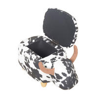 TABURE, les, tekstil rjava, naravne barve, črna, bela  - črna/bela, Moderno, tekstil/les (57/32/32cm) - Carryhome