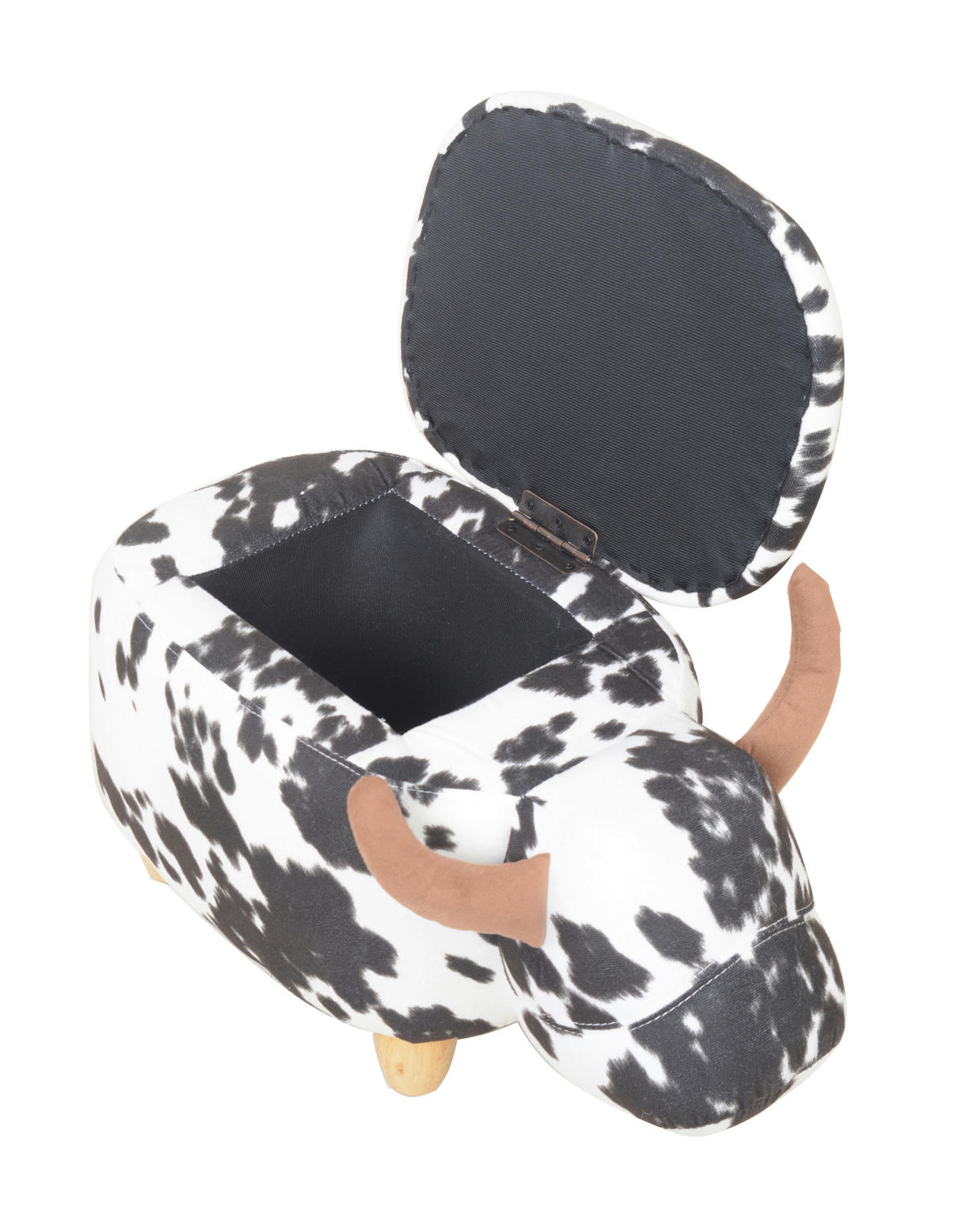 TABURE, les, tekstil rjava, naravne barve, črna, bela  - črna/bela, Moderno, tekstil/les (57/32/32cm) - Carryhome