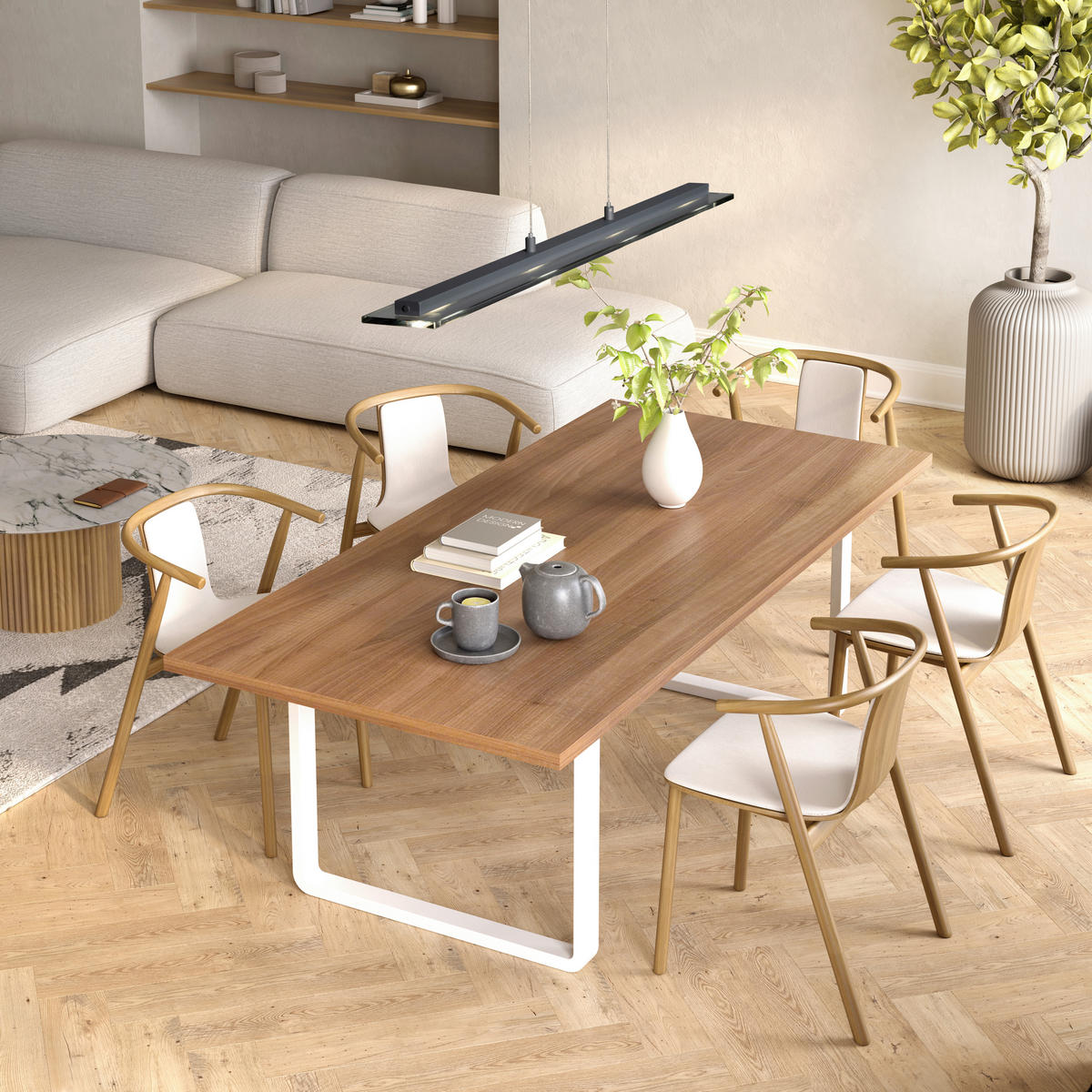 LED-HÄNGELEUCHTE Torvi 88/9/150 cm   - Grau, Design, Glas/Metall (88/9/150cm) - Fischer & Honsel