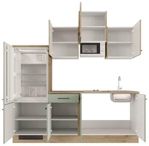 KUCHYŇSKÁ LINKA CARA - černá/zelená, Moderní, kov/kompozitní dřevo (210cm) - FlexWell