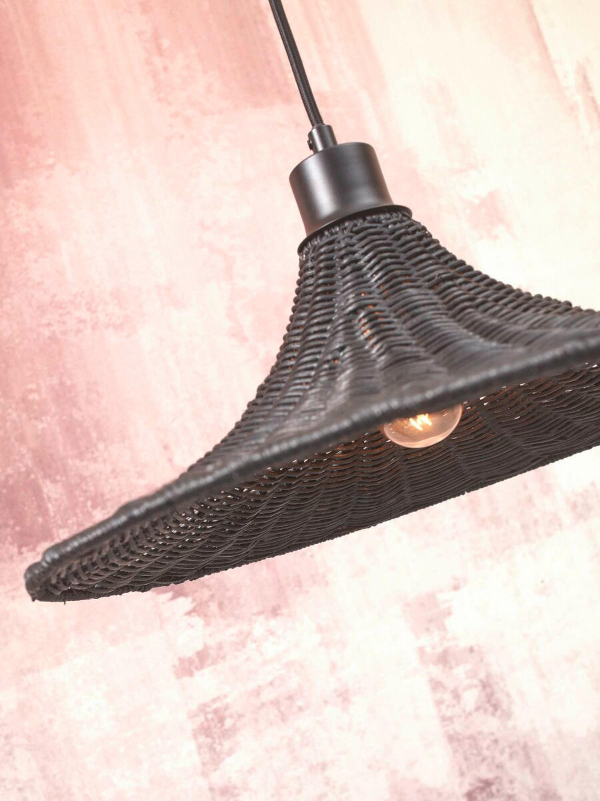 HÄNGELEUCHTE GOOD&MOJO  40/12 cm   - Schwarz, Trend, Holz (40/12cm) - Good & Mojo
