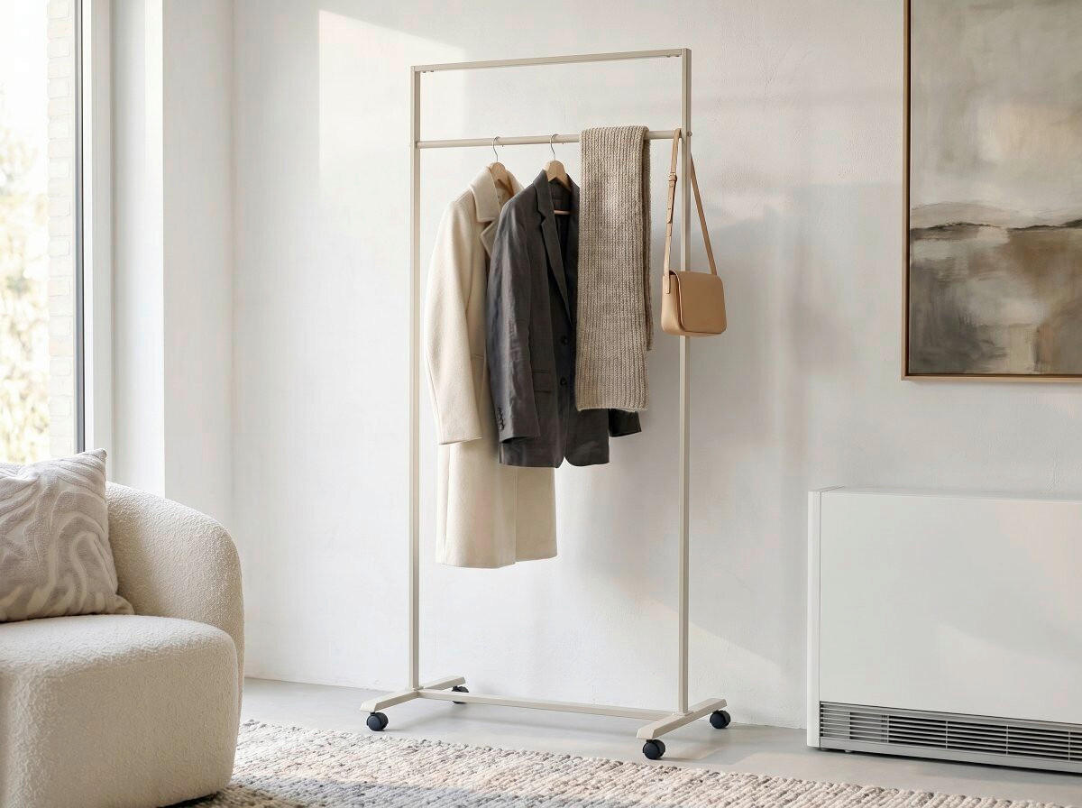 KLEIDERWAGEN in Creme 82/180/50 cm   - Creme, Basics, Kunststoff/Metall (82/180/50cm)