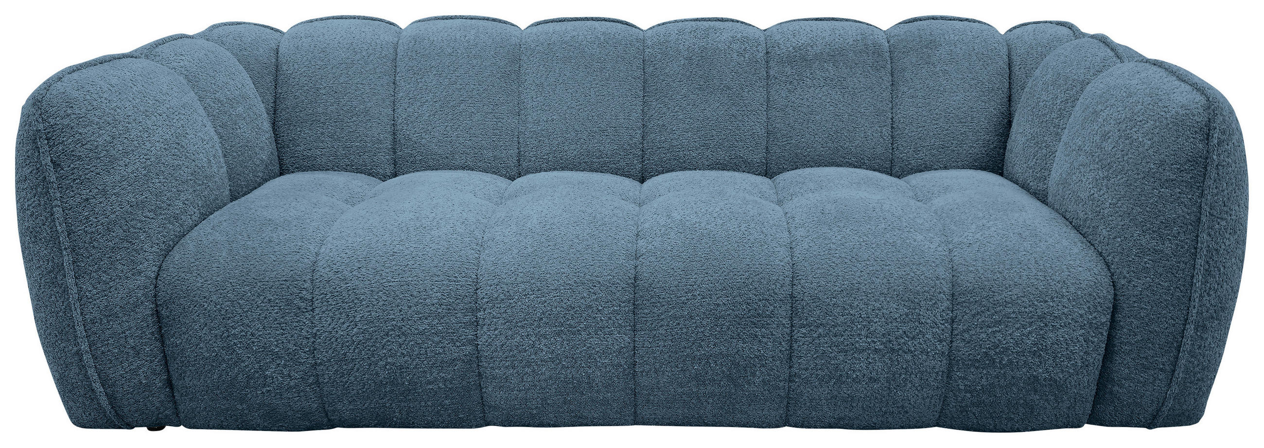 BIGSOFA Chenille Blau  - Blau/Schwarz, MODERN, Kunststoff/Textil (235/73/103cm) - Carryhome