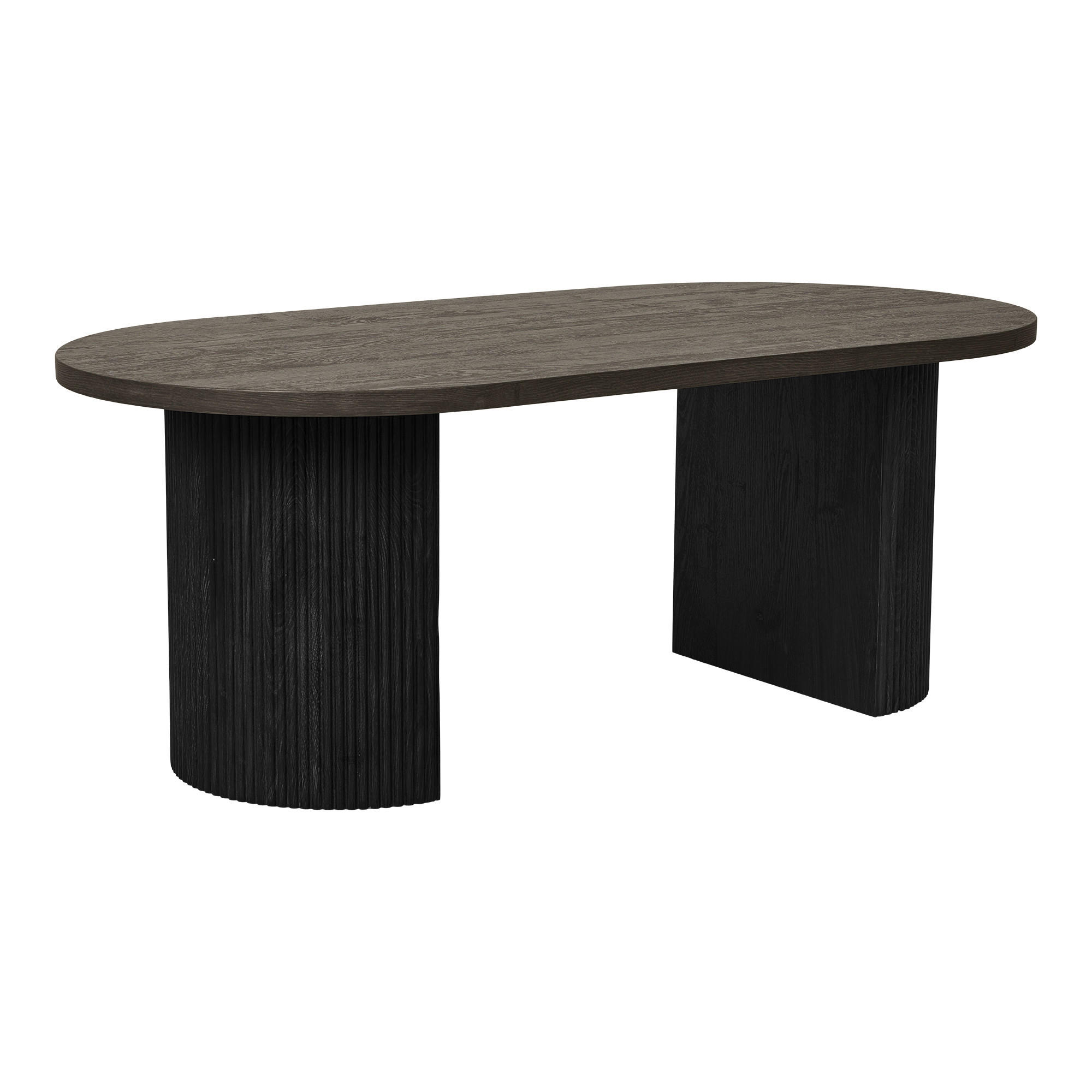COUCHTISCH Boavista 120/60/45 cm oval Dunkelbraun  - Dunkelbraun/Naturfarben, Design, Holzwerkstoff (120/60/45cm) - MID.YOU