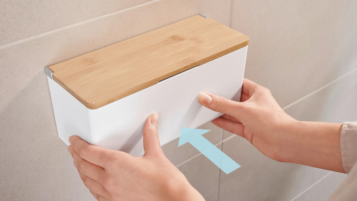 AUFBEWAHRUNGSBOX - Weiß, Basics, Holz/Kunststoff (24,2/11/10,2cm) - Tesa