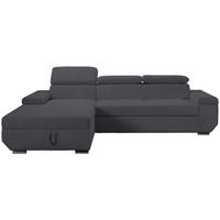 ECKSOFA LARS Anthrazit Cord  - Chromfarben/Anthrazit, Design, Kunststoff/Textil (168/268cm) - Livetastic