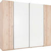 KLEIDERSCHRANK 270/225/61 cm 4-türig Weiß, Buchefarben  - Buchefarben/Alufarben, Design, Holzwerkstoff/Kunststoff (270/225/61cm) - Ti'me