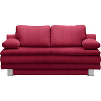 SCHLAFSOFA in Flachgewebe Rot  - Chromfarben/Rot, Design, Textil/Metall (194/96/86cm) - Novel