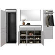 GARDEROBE 4-teilig  in 373/200/38 cm  - Beige/Schwarz, KONVENTIONELL, Holzwerkstoff (373/200/38cm) - Voleo