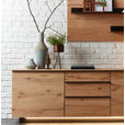 SIDEBOARD Asteiche furniert Schwarz, Eichefarben, Schieferfarben Befestigungsmaterial, Rückwand, Oberplatte, Einlegeböden  - Schieferfarben/Eichefarben, MODERN, Holz/Holzwerkstoff (176/73/40cm) - Hom`in