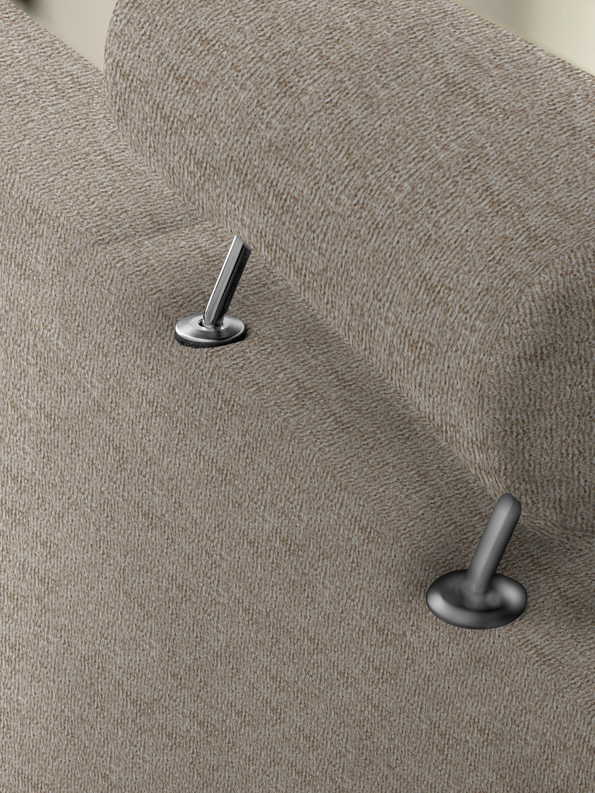 3-SITZER-SOFA in Flachgewebe Beige  - Chromfarben/Beige, Design, Textil/Metall (195/83/85cm) - Xora