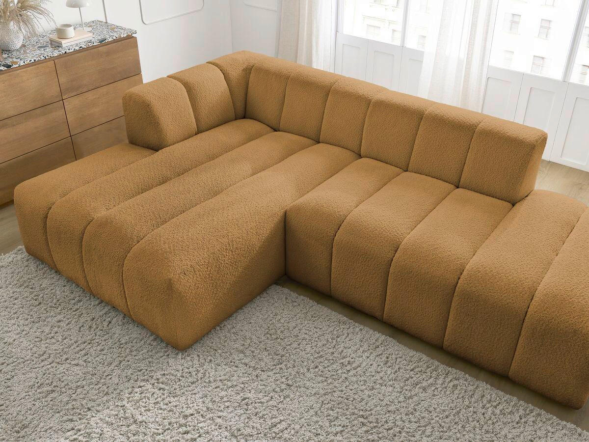 ECKSOFA  ANNECY Gelb Bouclé  - Gelb/Schwarz, MODERN, Kunststoff/Textil (170/262cm)