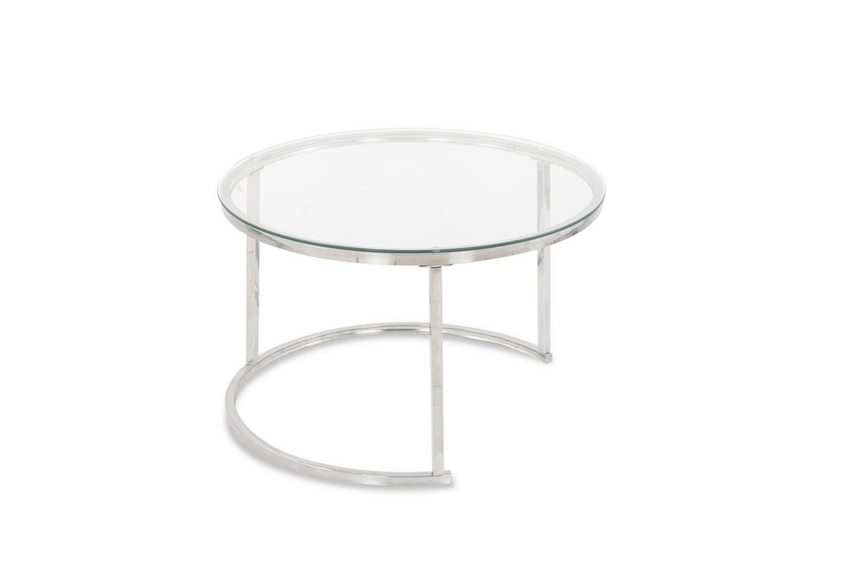 SET KLUB STOLIĆA višebojno, srebrne boje, bijela, prozirno  metal, staklo  - bijela/srebrne boje, Design, staklo/metal (50-70/50-70/38-45cm) - MID.YOU