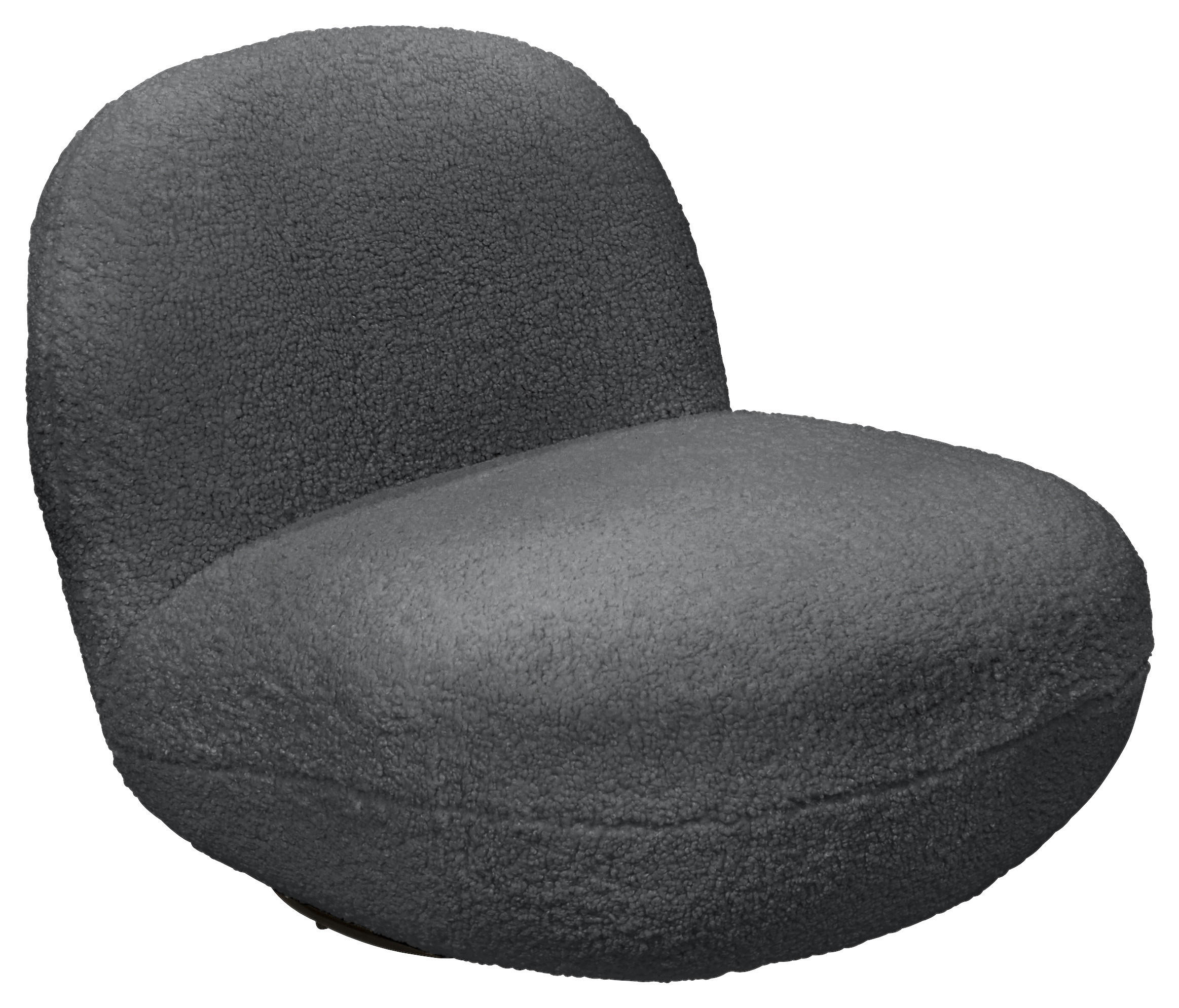 SESSEL in Teddystoff Anthrazit  - Anthrazit/Schwarz, Modern, Textil/Metall (85/70/99cm) - MID.YOU