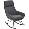 SCHAUKELSESSEL Webstoff Grau, Schwarz    - Schwarz/Grau, Design, Textil/Metall (73/108/87cm) - Carryhome
