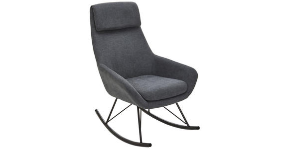 SCHAUKELSESSEL Webstoff Grau, Schwarz    - Schwarz/Grau, Design, Textil/Metall (73/108/87cm) - Carryhome