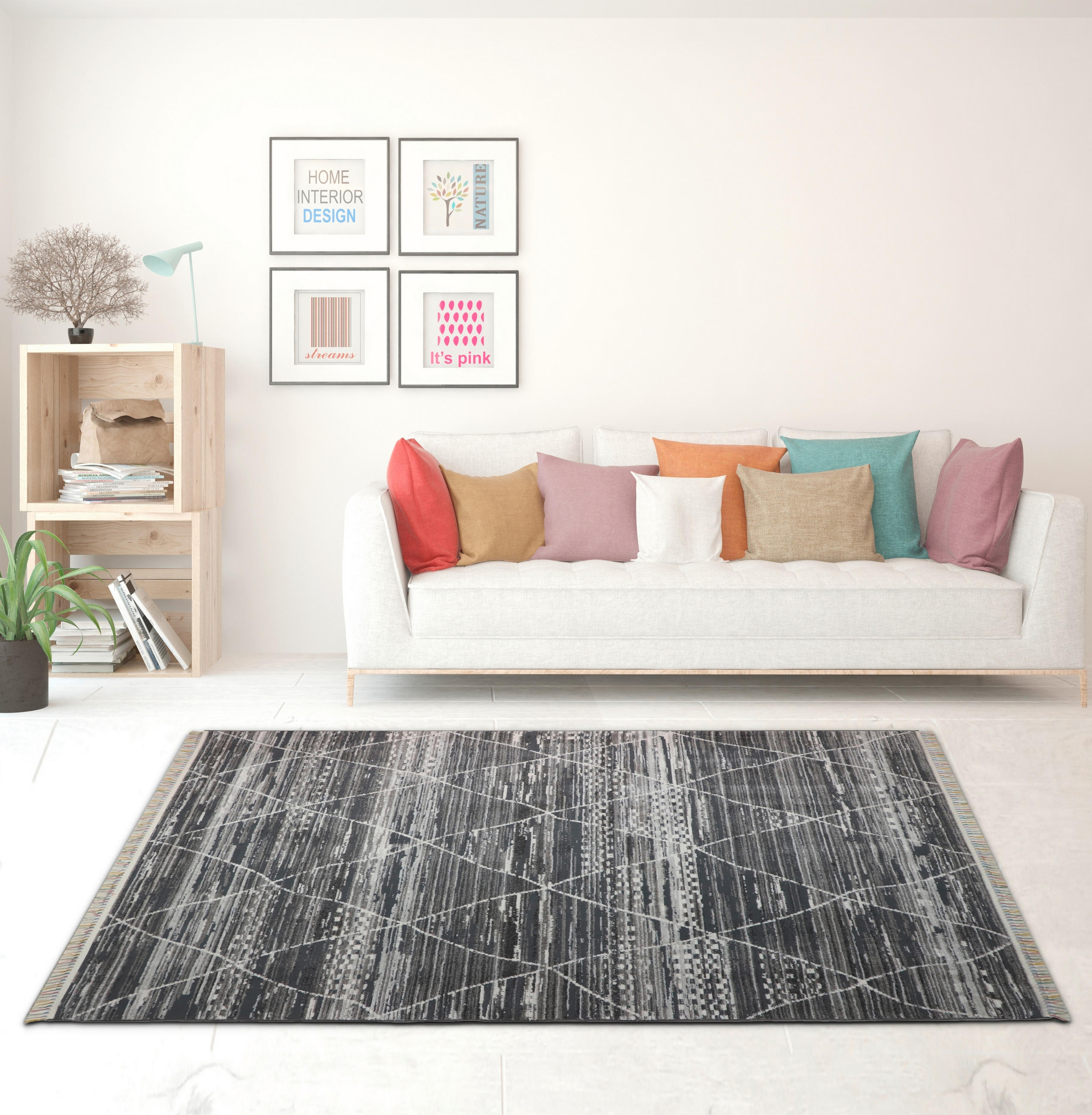 WEBTEPPICH 160/240 cm 4931  - Anthrazit/Weiß, LIFESTYLE, Textil (160/240cm) - Novel