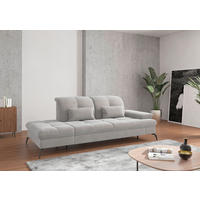 RÉCAMIERE Silberfarben Flachgewebe  - Silberfarben/Schwarz, KONVENTIONELL, Textil/Metall (231/90/122cm) - Sit & More