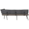 ECKBANK 235/205 cm  in Anthrazit  - Anthrazit/Schwarz, Design, Textil/Metall (235/205cm) - Moderano