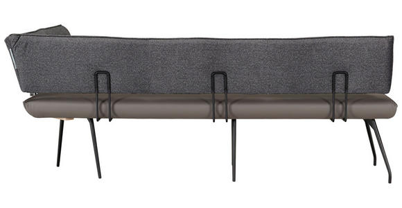 ECKBANK 235/205 cm  in Anthrazit  - Anthrazit/Schwarz, Design, Textil/Metall (235/205cm) - Moderano