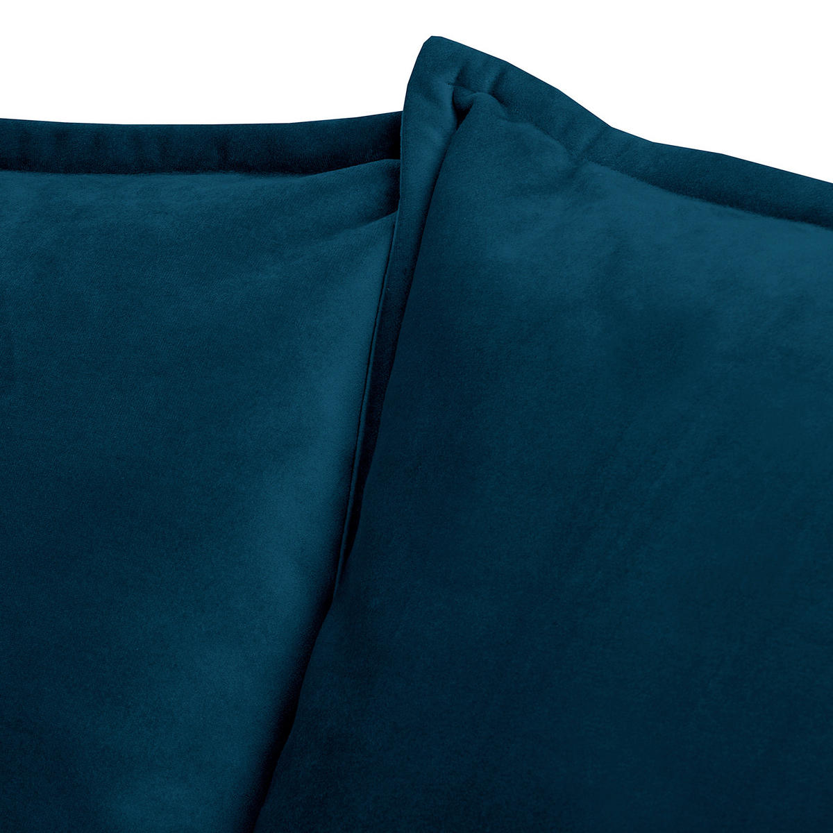 3-SITZER-SOFA JULI Samt Blau  - Blau/Schwarz, Design, Holz/Textil (203/86/100cm) - P & B