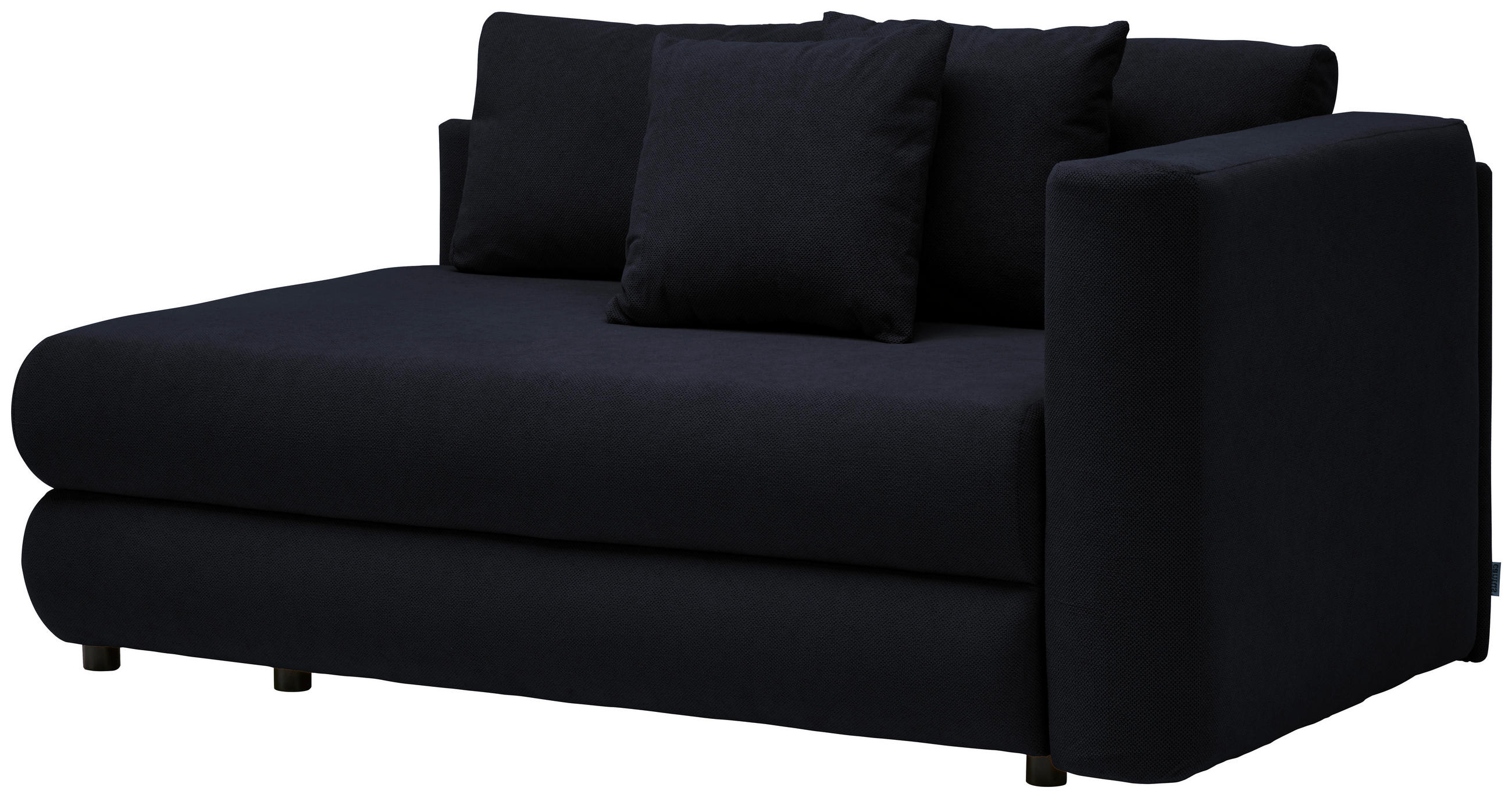 RÉCAMIERE Schwarz Flachgewebe  - Schwarz, Design, Kunststoff/Textil (171/71-88/93cm) - Cantus