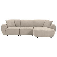 ECKSOFA  Flachgewebe Beige  - Beige/Schwarz, Konventionell, Kunststoff/Textil (285/155cm) - Milino
