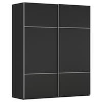 SCHWEBETÜRENSCHRANK in Schwarz  - Alufarben/Schwarz, Konventionell, Holzwerkstoff/Metall (181/223/68cm) - Novel