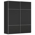 SCHWEBETÜRENSCHRANK 181/223/68 cm 2-türig Schwarz  - Alufarben/Schwarz, KONVENTIONELL, Holzwerkstoff/Metall (181/223/68cm) - Novel
