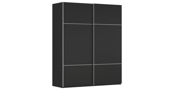 SCHWEBETÜRENSCHRANK 181/223/68 cm 2-türig Schwarz - Alufarben/Schwarz, KONVENTIONELL, Holzwerkstoff/Metall (181/223/68cm) - Novel
