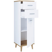 MIDISCHRANK 32/97/28 cm  - Weiss/Eichefarben, Modern, Holzwerkstoff/Kunststoff (32/97/28cm) - MID.YOU