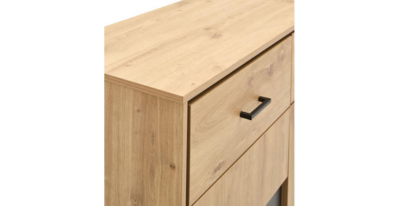 HIGHBOARD in 110/121/40 cm - Eichefarben/Schwarz, LIFESTYLE, Holzwerkstoff/Metall (110/121/40cm) - Xora