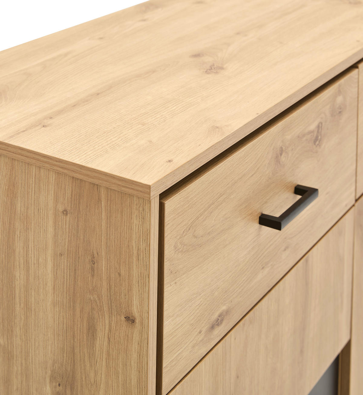 HIGHBOARD  in 110/121/40 cm  - Eichefarben/Schwarz, LIFESTYLE, Holzwerkstoff/Metall (110/121/40cm) - Xora
