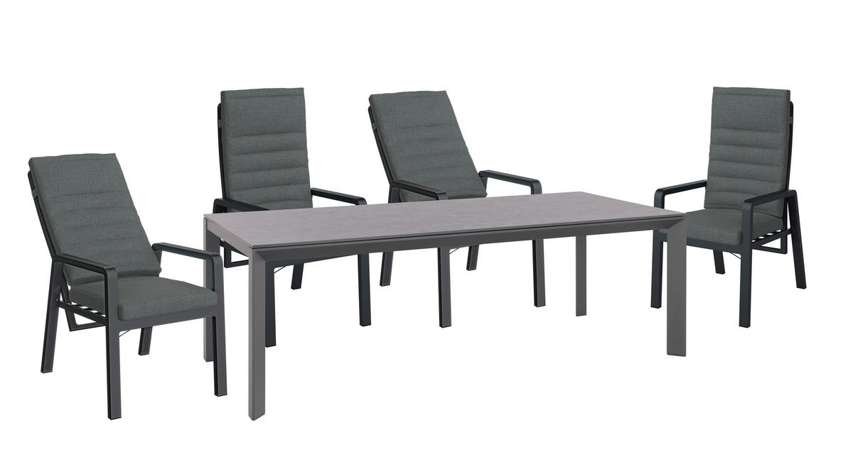 GARTENTISCH 220/100/75 cm Metall, Kunststoff rechteckig  - Anthrazit/Grau, Design, Kunststoff/Metall (220/100/75cm) - Amatio