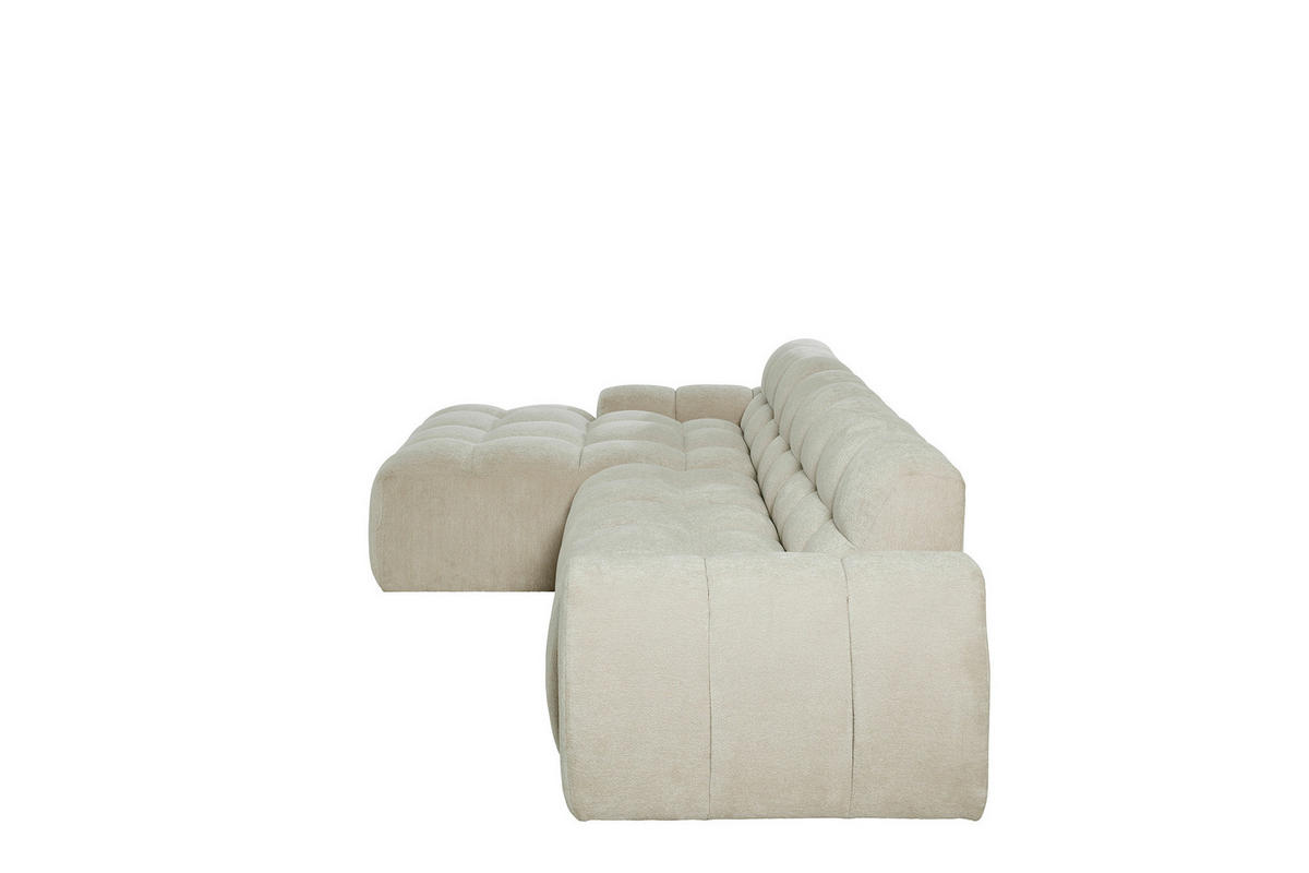 ECKSOFA RELAX BUBBLE CORNER L-L EU Beige Bouclé  - Beige/Schwarz, MODERN, Holz/Kunststoff (305/159cm) - Livetastic