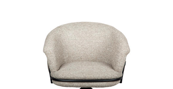 ARMLEHNSTUHL  in Eisen Bouclé  - Schwarz/Naturfarben, Design, Textil/Metall (65/80,5/65cm) - Belluti