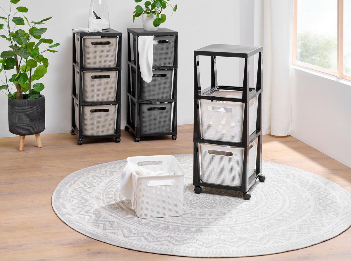 ALLZWECKWAGEN Anthrazit, Weiß  - Anthrazit/Weiß, Basics, Kunststoff (36,6/29,6/77cm) - Rotho